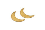 Brass Moon Charm, 24 Raw Brass Crescent Moon Charms With 1 Hole (21x6x1mm) D1077