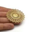Brass Round Charm, Raw Brass Ethnic Round Charm, Blanks, Earring Findings (49mm) N1811