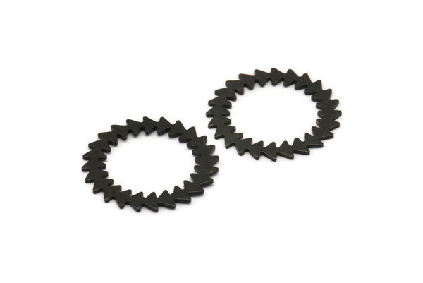 Siyah Daire Charm, 2 Oksitlenmiş Siyah Pirinç Daire Charm, Siyah Bağlantı Parçaları, Bağlantı Parçaları, Bağlantı Parçaları (25x0,80 mm) M01615