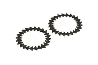 Siyah Daire Charm, 2 Oksitlenmiş Siyah Pirinç Daire Charm, Siyah Bağlantı Parçaları, Bağlantı Parçaları, Bağlantı Parçaları (42x0,80 mm) M01618 H1045