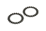 Siyah Daire Charm, 2 Oksitlenmiş Siyah Pirinç Daire Charm, Siyah Bağlantı Parçaları, Bağlantı Parçaları, Bağlantı Parçaları (42x0,80 mm) M01618 H1045