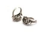 The King Ring Setting, 1 Antique Silver Plated Ring Setting with Pad Size (12x10mm) U044