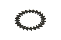 Black Circle Charm, 2 Oxidized Black Brass Circle Charms With 2 Holes, Black Pendants, Findings, Connectors (42x0.80mm) M01619