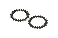 Black Circle Charm, 2 Oxidized Black Brass Circle Charms With 2 Holes, Black Pendants, Findings, Connectors (42x0.80mm) M01619
