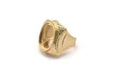 Gold Lord Rings, 1 Gold Plated Lord Ring Setting with Pad Size 21x15mm - Royal Series U052