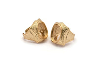 Gold Lord Rings, 1 Gold Plated Lord Ring Setting with Pad Size 21x15mm - Royal Series U052