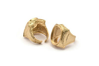 Gold Lord Rings, 1 Gold Plated Lord Ring Setting with Pad Size 21x15mm - Royal Series U052