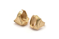Gold Lord Rings, 1 Gold Plated Lord Ring Setting with Pad Size 21x15mm - Royal Series U052