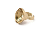 Duke Ring Settings, 1 Gold Plated Duke Ring Setting with Pad Size 24x18mm U046 Q0247
