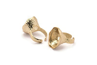 Duke Ring Settings, 1 Gold Plated Duke Ring Setting with Pad Size 24x18mm U046 Q0247