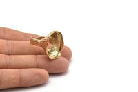 Duke Ring Settings, 1 Gold Plated Duke Ring Setting with Pad Size 24x18mm U046 Q0247