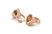 Duke Ring Settings, 1 Rose Gold Plated Duke Ring Setting with Pad Size 24x18mm U046 Q0247