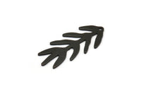 Siyah Dal Tılsımı, 1 Delikli 6 Oksitlenmiş Siyah Pirinç Dal Tılsımı, Yaprak Tılsımı Küpeler (30x13x0,80 mm) M01693