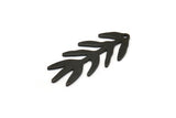 Siyah Dal Tılsımı, 1 Delikli 6 Oksitlenmiş Siyah Pirinç Dal Tılsımı, Yaprak Tılsımı Küpeler (30x13x0,80 mm) M01693