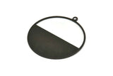 Black Circle Charm, 2 Oxidized Black Brass Circle Charms With 1 Loop, Pendants (41x38x0.6mm) M02055 Q0446