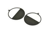 Black Circle Charm, 2 Oxidized Black Brass Circle Charms With 1 Loop, Pendants (41x38x0.6mm) M02055 Q0446