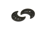 Siyah Ay Tılsımı, 1 Delikli 12 Oksitlenmiş Siyah Pirinç Hilal Evreleri Tılsımı (15x8x1mm) M01867