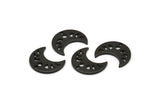 Siyah Ay Tılsımı, 1 Delikli 12 Oksitlenmiş Siyah Pirinç Hilal Evreleri Tılsımı (15x8x1mm) M01867
