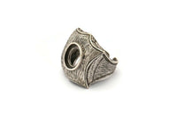 Antique Silver Ring Setting, 1 Antique Silver Plated Ring Setting with Pad Size (12x10mm) U051