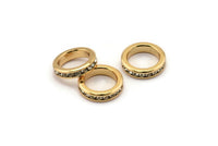Zircon Rondelle Bead, 1 Gold CZ Zircon Rondelle Beads (14x3mm) BS 1727 Q0437