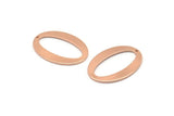 Rose Gold Oval Charm, 2 Rose Gold Plated Brass Oval Charms With 1 Hole, Pendants, Earrings, Findings (28x20x1mm) D983 Q0919