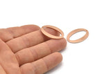 Rose Gold Oval Charm, 2 Rose Gold Plated Brass Oval Charms With 1 Hole, Pendants, Earrings, Findings (28x20x1mm) D983 Q0919