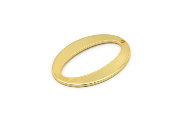 Altın Oval Charm, 1 Delikli 2 Altın Kaplama Pirinç Oval Charm, Kolye Uçları, Küpeler, Bulgular (28x20x1mm) D983 Q0919