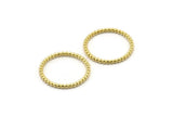 Brass Circle Connector, 6 Raw Brass Circle Connectors Closed Ring (23x2mm) N1813