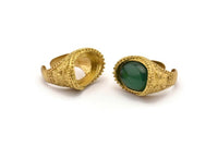 Duke Ring Settings - 1 Raw Brass Duke Adjustable Ring Setting with Pad Size 13x18mm E389