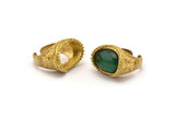Duke Ring Settings - 1 Raw Brass Duke Adjustable Ring Setting with Pad Size 13x18mm E389
