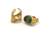 Duke Ring Settings - 1 Raw Brass Duke Adjustable Ring Setting with Pad Size 13x18mm E389