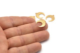 Gold Moon Charm, 6 Textured Gold Plated Brass Crescent Moon With 1 Loop, Earrings (16x14x0.80mm) M01572
