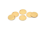 Gold Cabochon Tag, 4 Gold Plated Brass Round Charms With 1 Hole, Stamping Tags (14x0.80mm) M01592