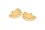 Gold Moon Charm, 4 Gold Plated Brass Moon Phases Charms With 1 Loop (22x17x0.80mm) M01550