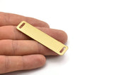Bohemian Bracelet Blank, 8 Raw Brass Bracelet Blanks With 2 Holes (15x60mm) Brass 010 ( A0038 )