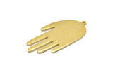 Brass Hand Charm, Raw Brass Hand Charm With 1 Loop, Earrings, Findings (53x27x1.5mm) N1749