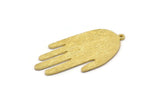 Brass Hand Charm, Raw Brass Hand Charm With 1 Loop, Earrings, Findings (53x27x1.5mm) N1749