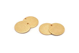 Gold Cabochon Tag, 4 Textured Gold Plated Brass Round Charms With 1 Hole, Stamping Tags (14x0.80mm) M01585