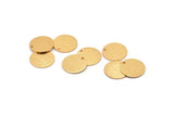Gold Cabochon Tag, 4 Textured Gold Plated Brass Round Charms With 1 Hole, Stamping Tags (14x0.80mm) M01585