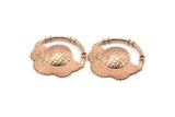 Rose Gold Flower Pendant, 1 Rose Gold Plated Brass Elegant Semi Flower Earring Findings (41x42x1mm) U078 Q0396
