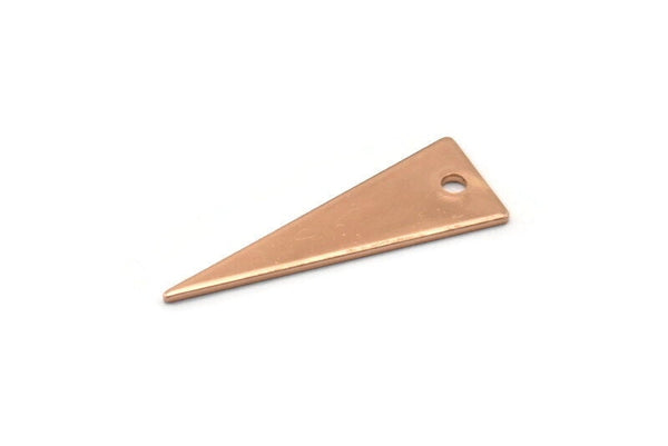Tiny Necklace Triangle, 6 Rose Gold Plated Triangle Charms (28x10x0.80mm) A0793 Q0263