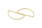 Gold Half Moon, 6 Gold Plated Brass Semi Circle Connectors (22x45x1mm) D1276 Q0903