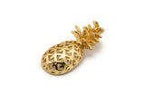 Gold Plated Pineapple - 1 Gold Plated Brass Pineapple Pendant (30x13.4x6.3mm) N0250 Q0117