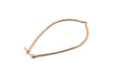 Rose Gold Drop Earring, 2 Rose Gold Plated Brass Drop Wire Earring Findings (68x40x1mm) D1315 Q0940