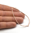 Rose Gold Drop Earring, 2 Rose Gold Plated Brass Drop Wire Earring Findings (68x40x1mm) D1315 Q0940