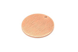 Rose Gold Round Tag, 2 Rose Gold Plated Brass Textured Round Stamping Blanks With 1 Hole, Charms, Pendants, Findings (21x1mm) D0763