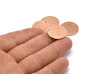 Rose Gold Round Tag, 2 Rose Gold Plated Brass Textured Round Stamping Blanks With 1 Hole, Charms, Pendants, Findings (21x1mm) D0763