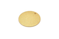 Gold Round Tag, 2 Gold Plated Brass Textured Round Stamping Blanks With 1 Hole, Charms, Pendants, Findings (21x1mm) D0763