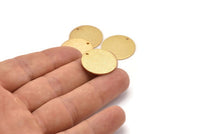 Gold Round Tag, 2 Gold Plated Brass Textured Round Stamping Blanks With 1 Hole, Charms, Pendants, Findings (21x1mm) D0763