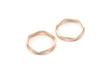 Rose Gold Circle Rings, 24 Rose Gold Lacquer Plated Brass Wavy Circle Rings, Charms (16.5x0.80x1.5mm) BS 1759 Q0393